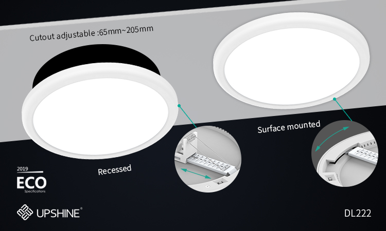 DL222 surface and recessed mounted installation