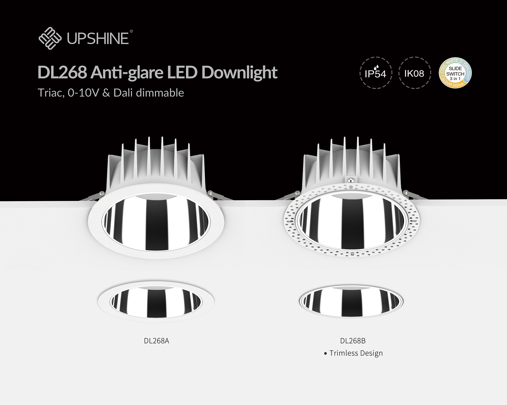 anti glare IP54 waterproof LED downlight