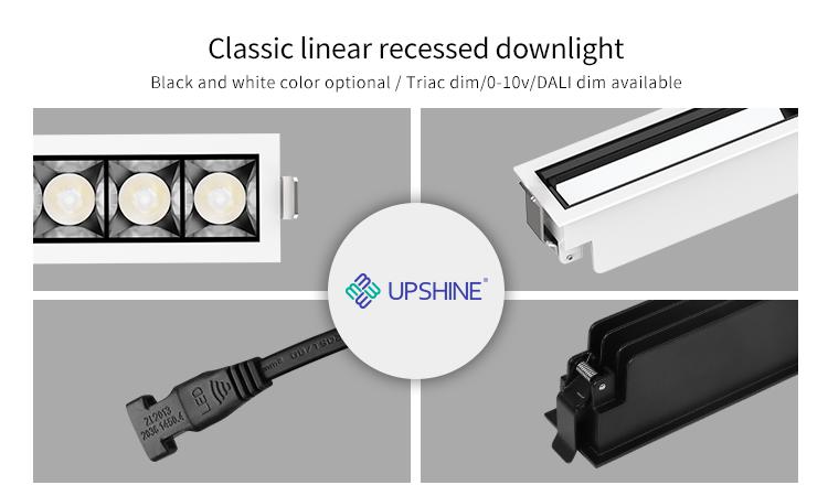 classic black dimmable linear recessed light