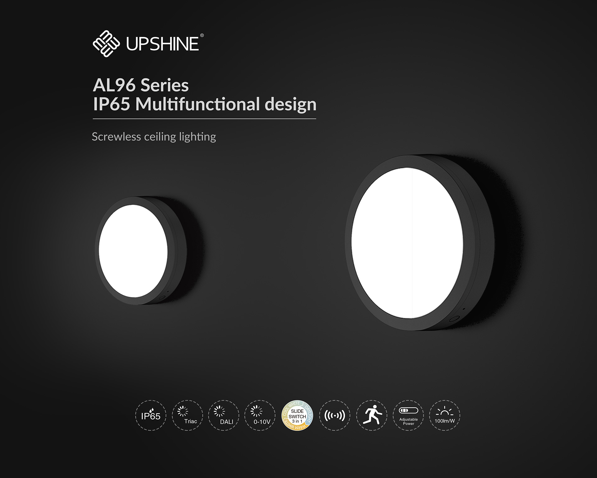 screwless LED panel multiple function lighting design