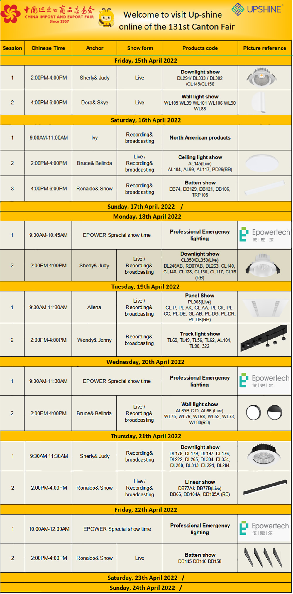 live time table