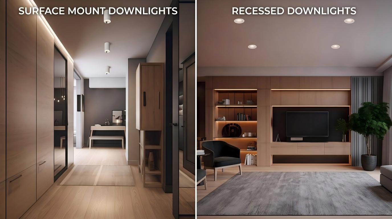Surface Mount vs Recessed Downlights(1)