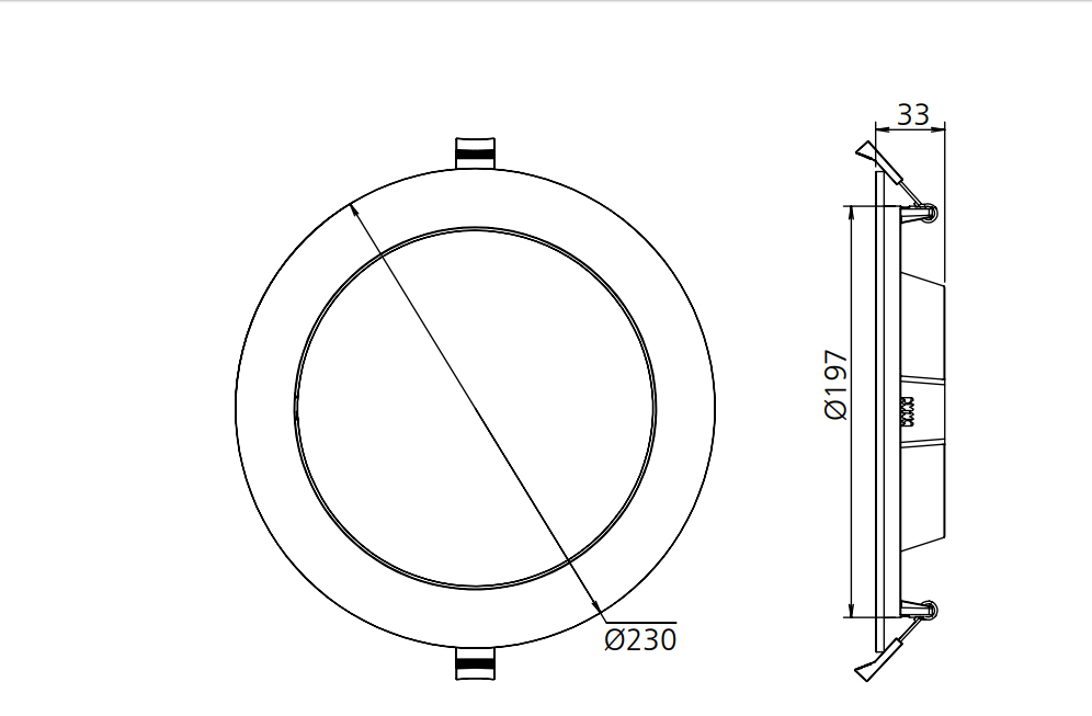 8 inch 20W low profile recessed lighting