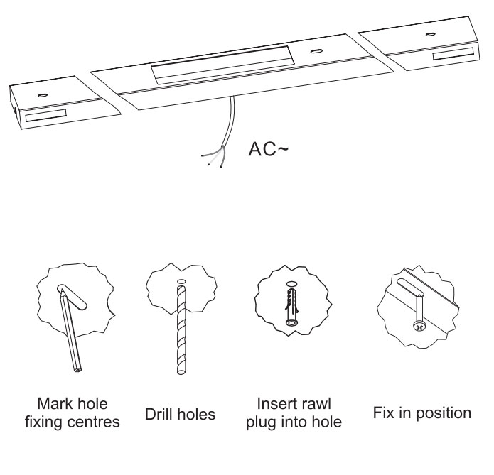 Fix the mounting bracket on ceiling