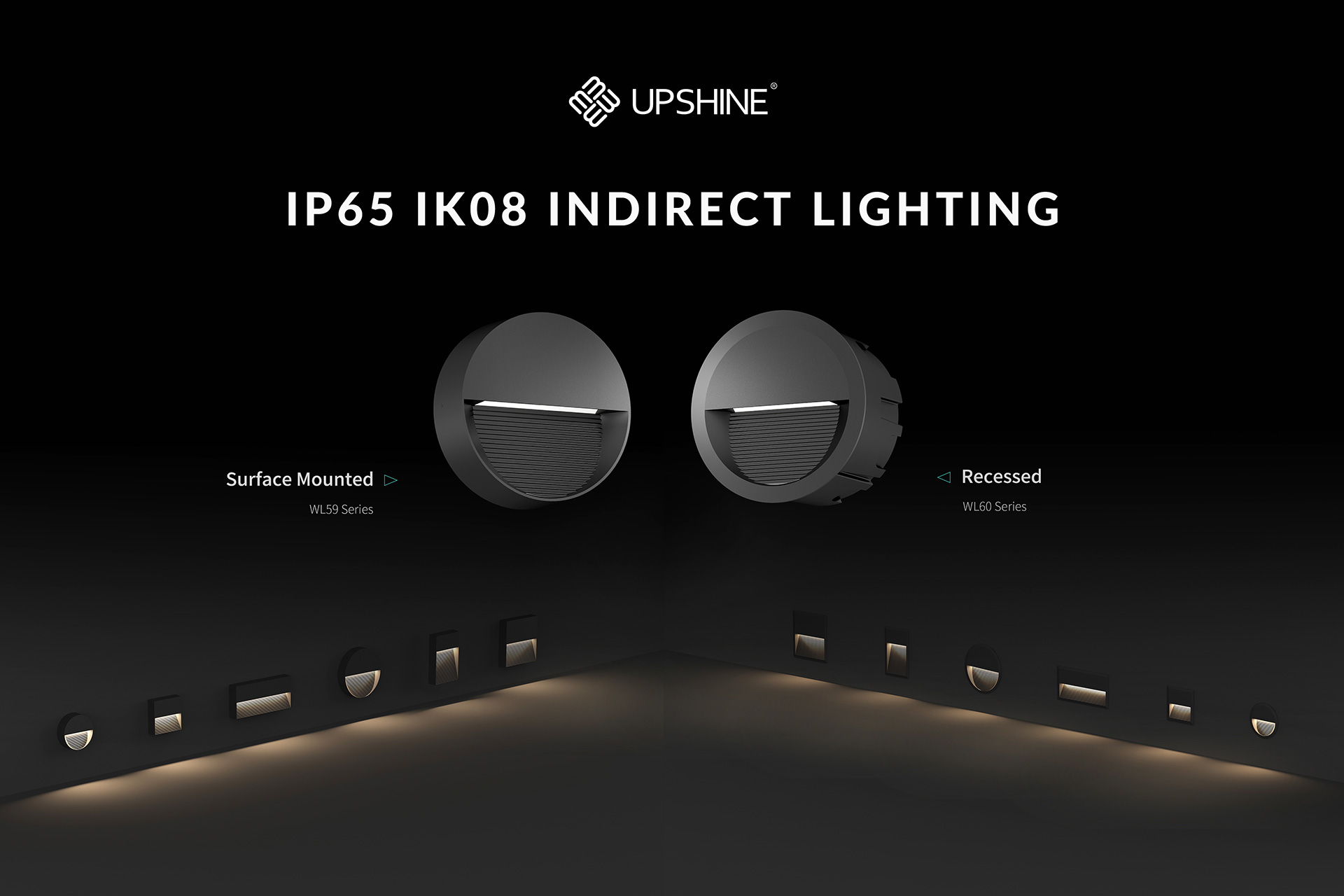 IP65 waterproof outdoor wall installation indirect light