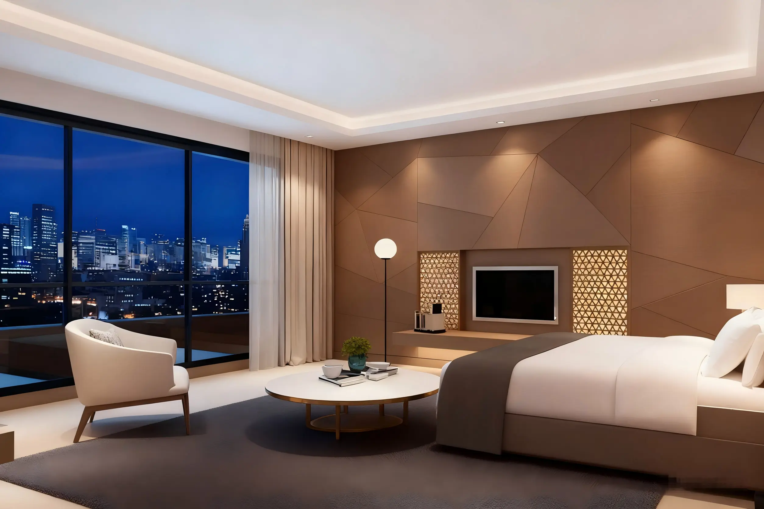 LED spotlights hotelroom(
