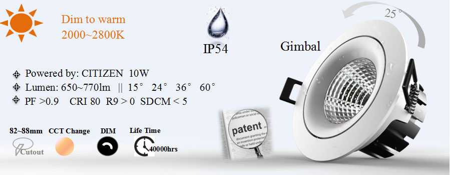 dim to warm led downlight