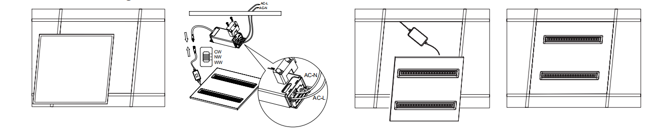 recessed ceiling panel light