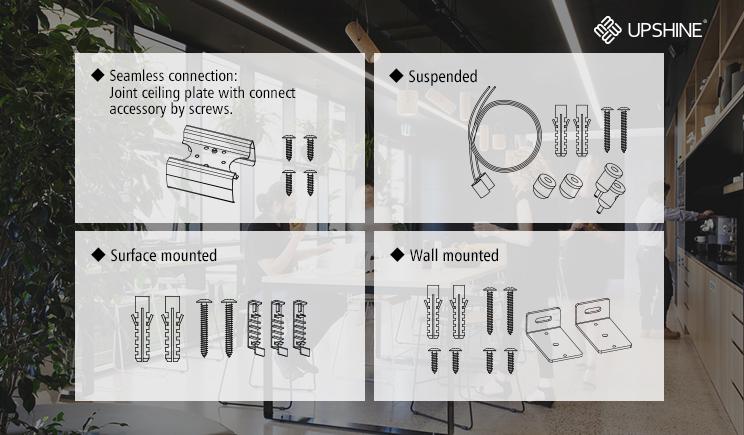 surface mounted suspended wall mounted batten light