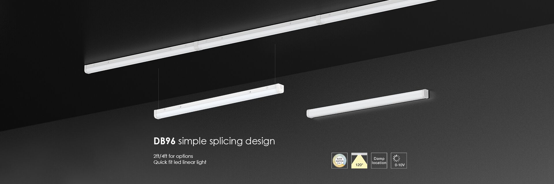 UPSHINE Lighting Simple Splicing Design 2ft 4ft Linear Light