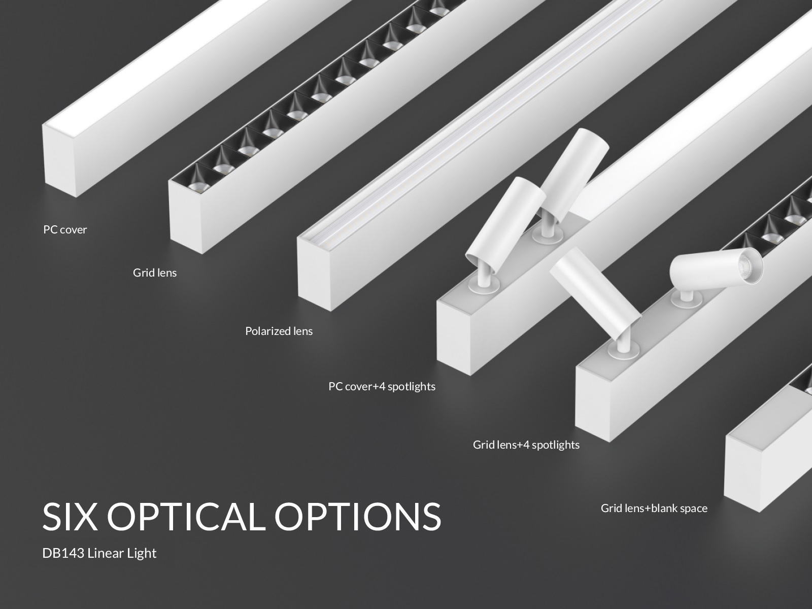 1 Surface mounted suspended recessed