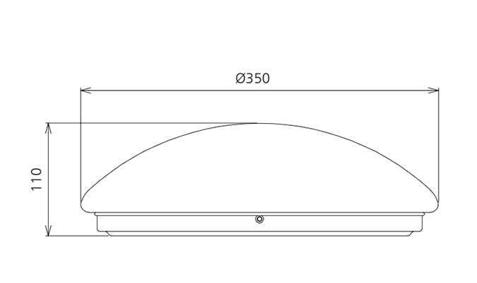 LED Ceiling Oyster Light polar curve