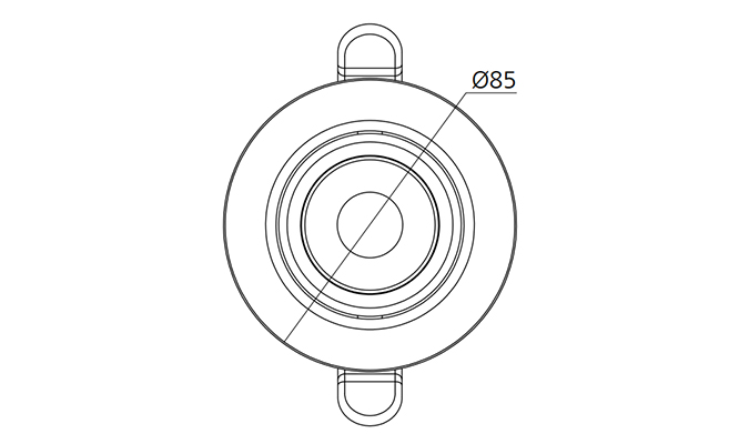 Dimensions 75mm cut out