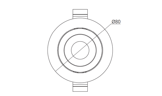 72mm cut out Dimensions Diagram