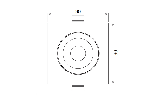 Product 80mm cutout Dimensions