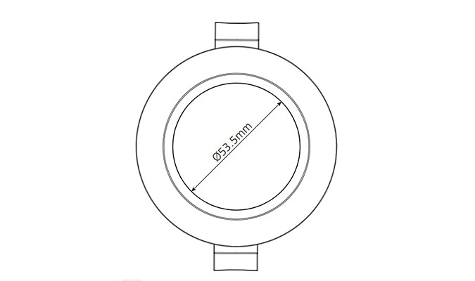 led downlight kit 70mm Dimensions