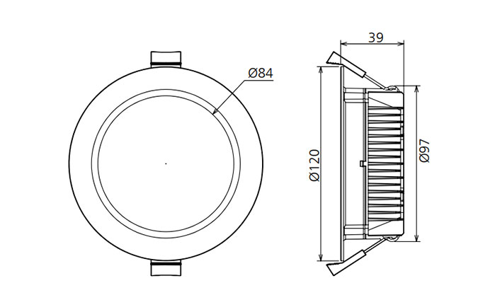 110mm cut out led downlights Dimensions