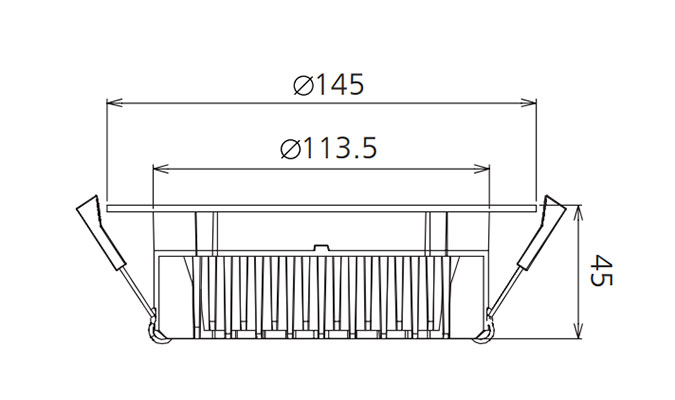 4 led downlight Dimensions