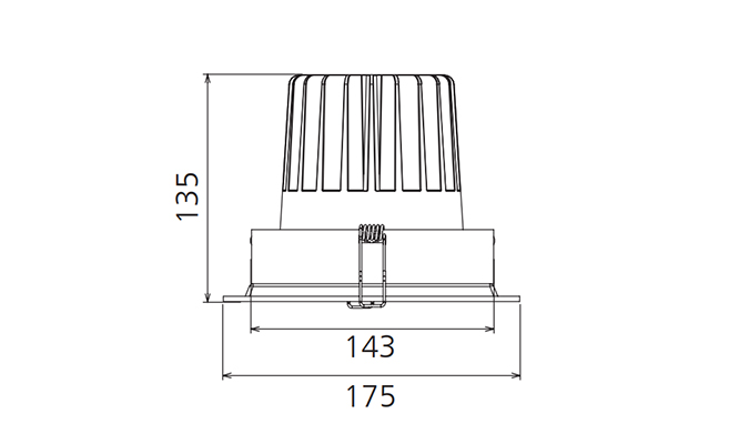 30w rectangular downlight Dimensions