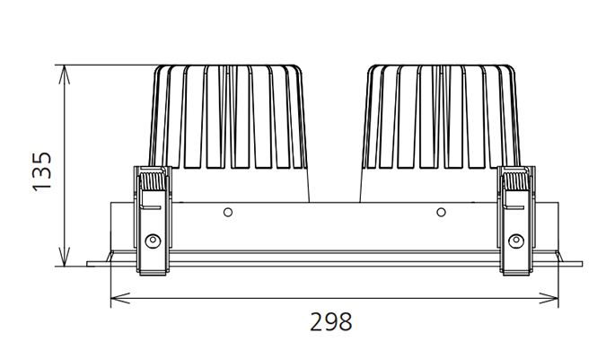 double head downlight Dimensions Diagram