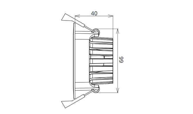 5w Commercial 72mm Downlight Dimensions