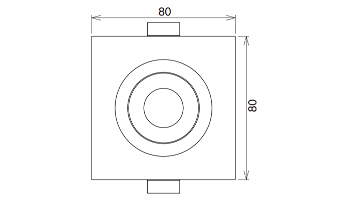 72mm cutout Dimensions Diagram