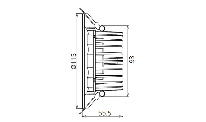 13watts ip65 led downlight Dimensions