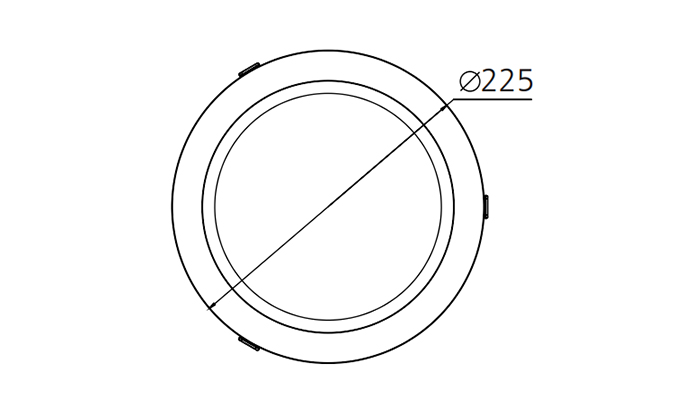 led downlight with 210mm cutout