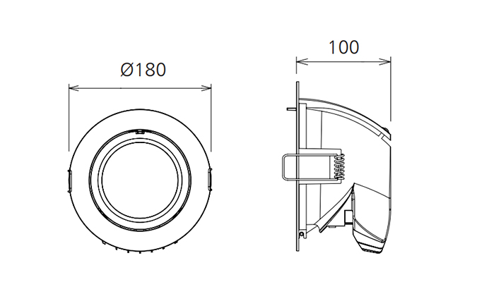 170mm led downlight Dimensions Diagram