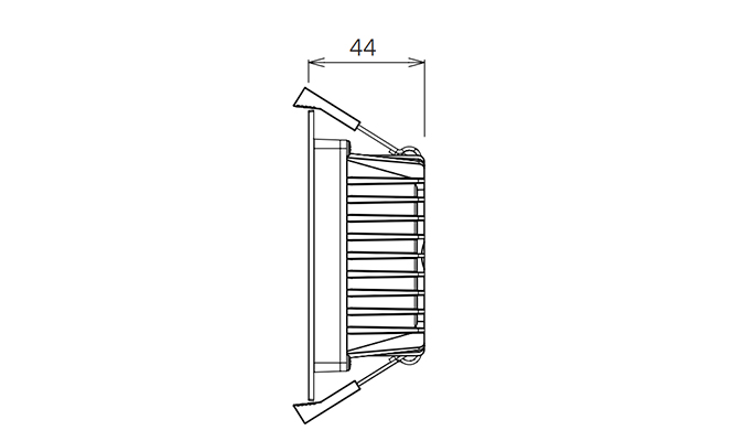 100mm cutout square recessed downlights