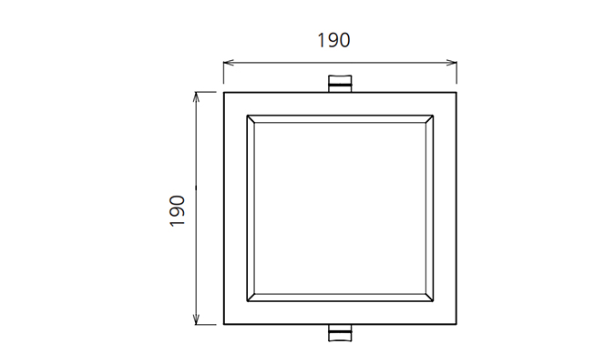 6 square led downlight Dimensions