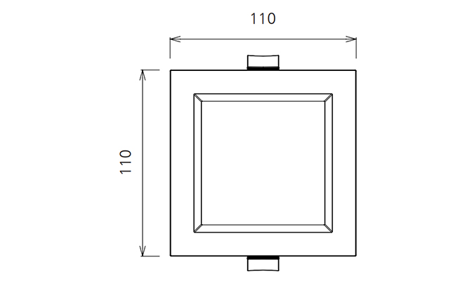 square downlights Dimensions Diagram