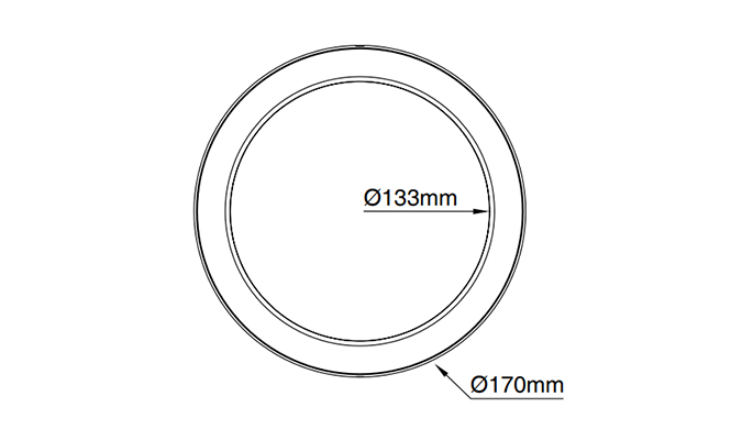round surface downlight sizes chart