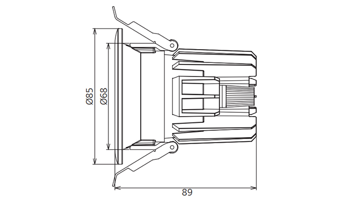 commercial 2.5inch downlight dimensions