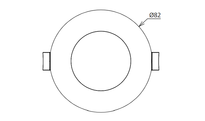 Dimensions 70mm cut out