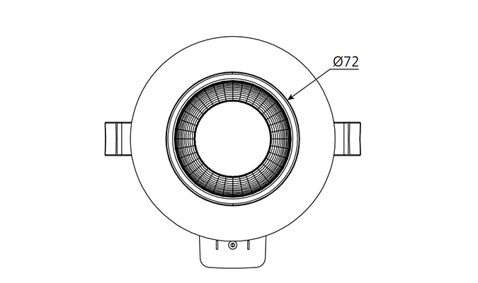 Dimensions 70mm cut out