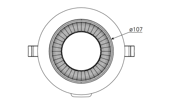 110mm cut out Dimensions Diagram