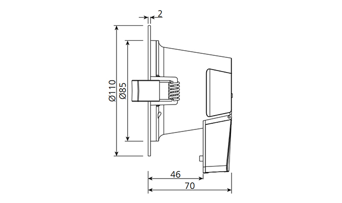 70mm cutout led downlight sizes