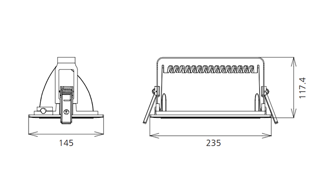 IP65 waterproof downlight Dimensions Diagram