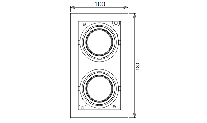 led grille downlight dimensions diagram