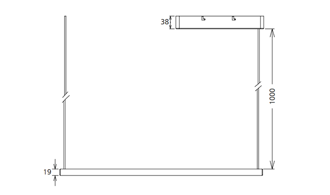 hanging 600mm led batten