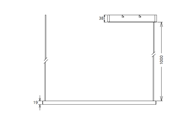 900mnm pendant led batten