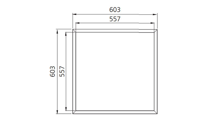 2x2 slim panel light Dimensions