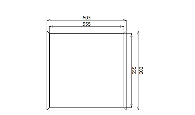 2x2 Slim LED Panel Light 36w Dimensions