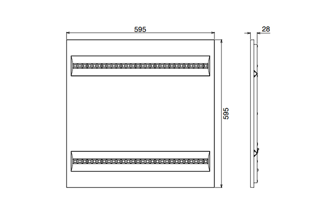 high lumen led panel luminaries sizes chart