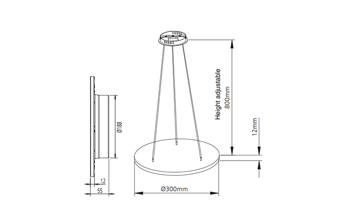 suspended led panel light Dimensions