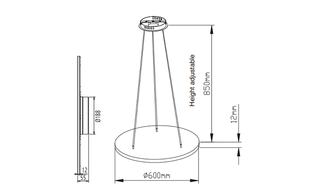 round 600mm ceiling panel light