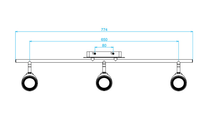 ceiling mounted adjustable spotlights Dimensions