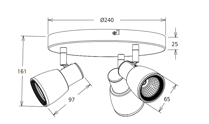 led track light sizes