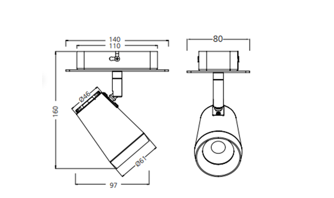 led track lighting sizes